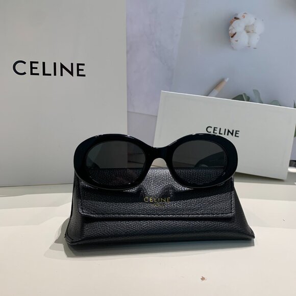 Like New Celine Triomphe Oval Sunglasses 52 mm - Picture 1 of 4